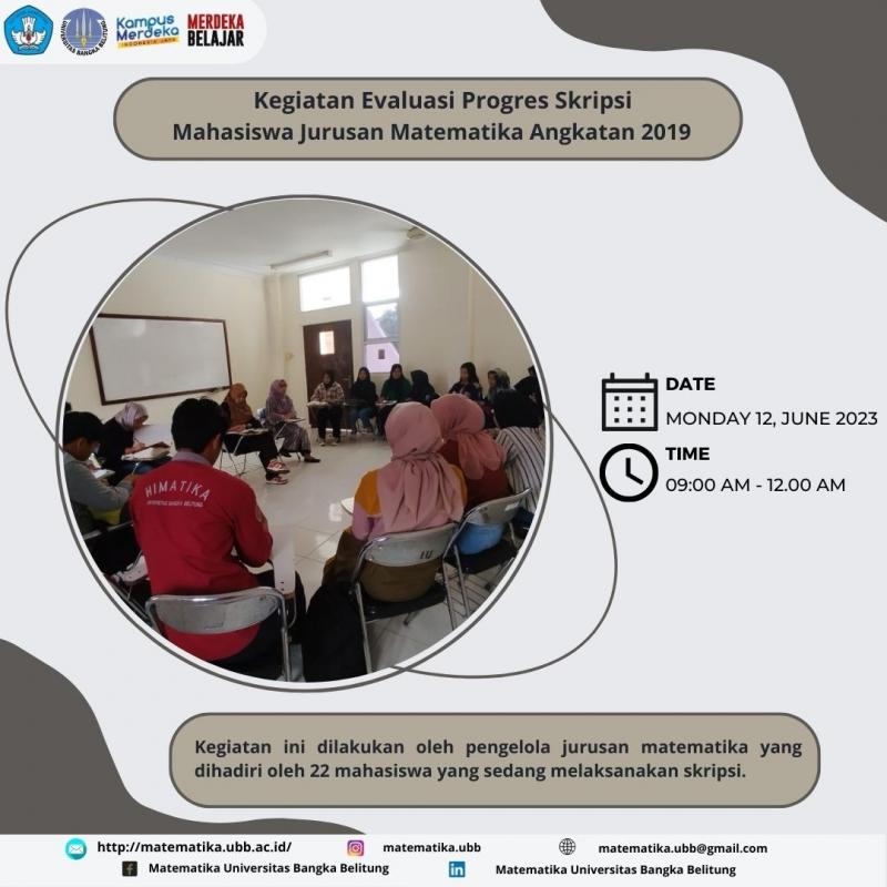 Kegiatan Evaluasi Progres Skripsi Mahasiswa Jurusan Matematika Angkatan 2019