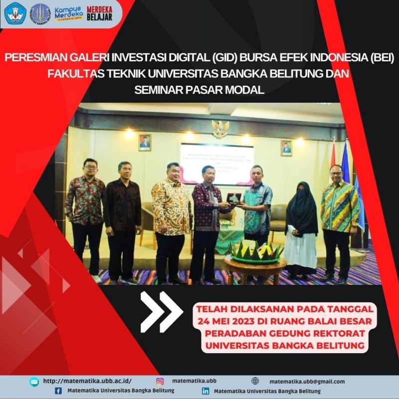 Kegiatan Peresmian Galeri Investasi Digital BEI FT UBB dan Seminar Pasar Modal