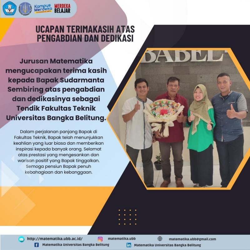 UCAPAN TERIMAKASIH ATAS PENGABDIAN DAN DEDIKASI