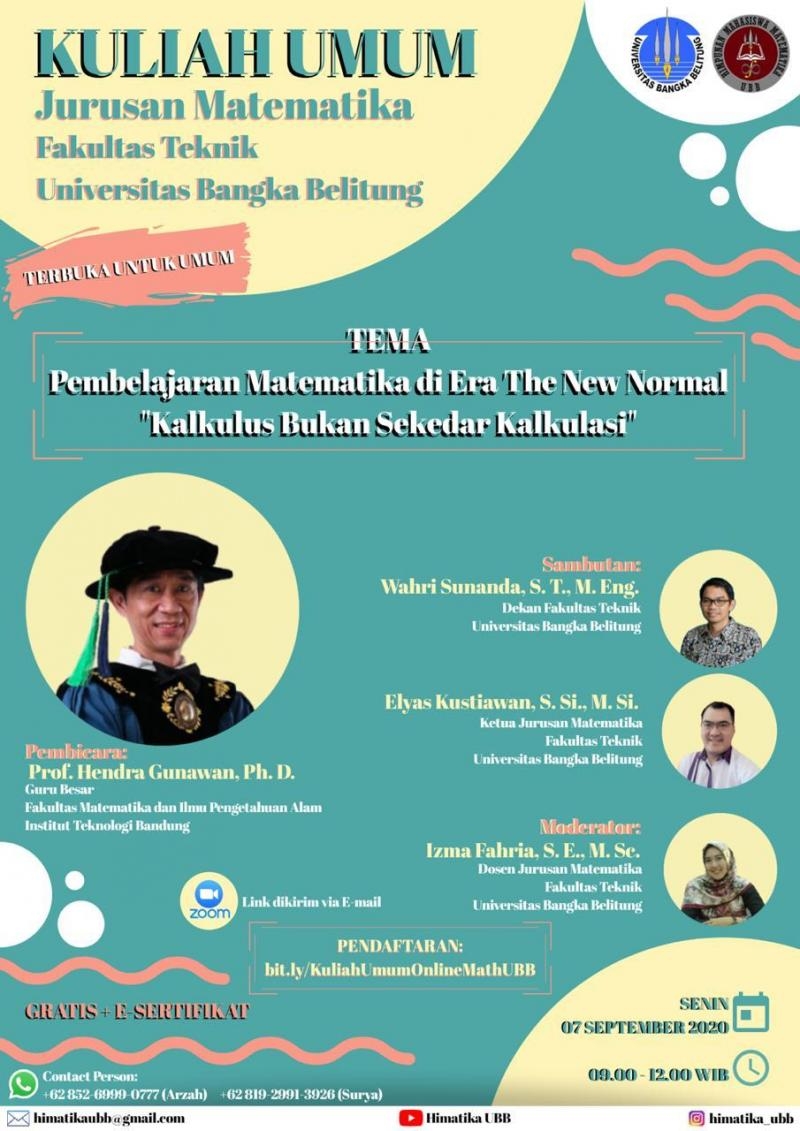 Kuliah Umum Online Jurusan Matematika