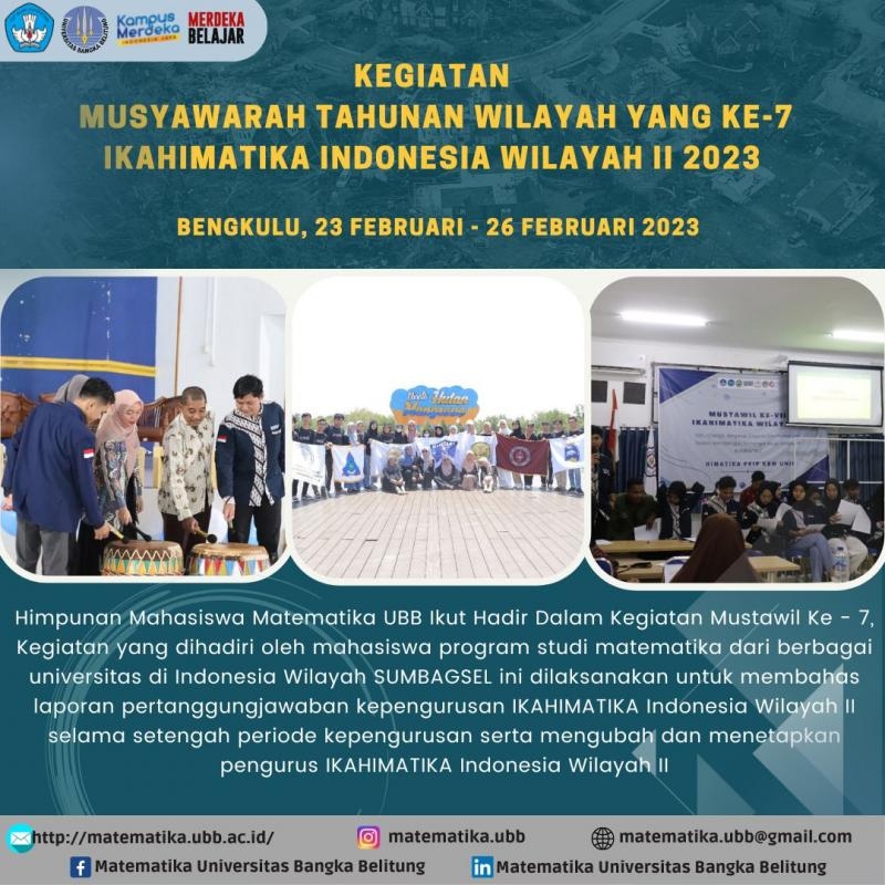Kegiatan Musyawarah Tahunan Wilayah yang ke VII IKAHIMATIKA Indonesia Tahun 2023